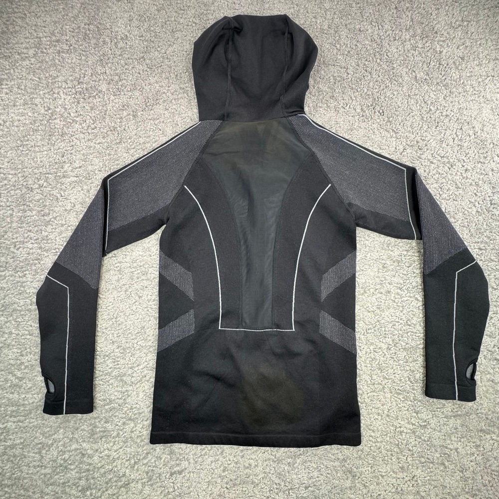 Blanc Noir Womens Black Grey Mesh Back Full Zip Sculpt Hoodie Jacket Size M - Picture 4 of 9